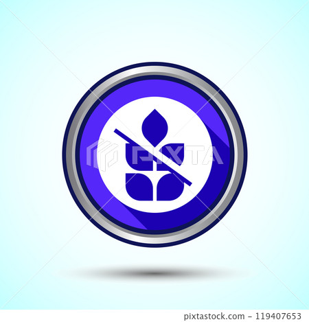 Gluten Free Icon Design Illustration, Non Gluten Food Sign For Apps And Websites, Button Design 119407653