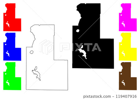 Klamath County, Oregon State (U.S. county, United States of America, USA, U.S., US) map vector illustration, scribble sketch Klamath map 119407916