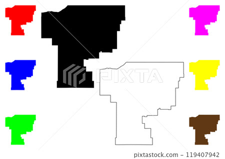 Umatilla County, Oregon State (U.S. county, United States of America, USA, U.S., US) map vector illustration, scribble sketch Umatilla map 119407942