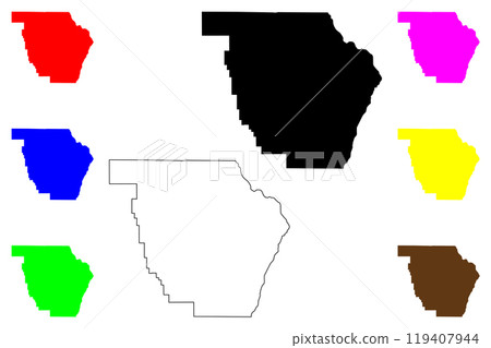Wallowa County, Oregon State (U.S. county, United States of America, USA, U.S., US) map vector illustration, scribble sketch Wallowa map 119407944