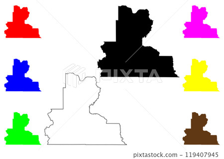 Wasco County, Oregon State (U.S. county, United States of America, USA, U.S., US) map vector illustration, scribble sketch Wasco map 119407945