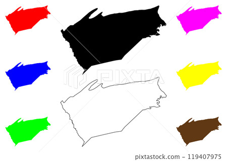 Cumberland County, Commonwealth of Pennsylvania (U.S. county, United States of America, USA, U.S., US) map vector illustration, scribble sketch Cumberland map 119407975