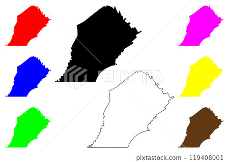 Chester County, Commonwealth of Pennsylvania (U.S. county, United States of America, USA, U.S., US) map vector illustration, scribble sketch Chesco map 119408001
