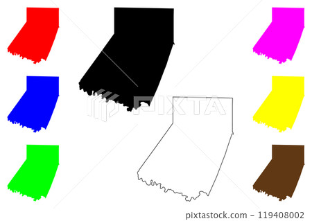 Indiana County, Commonwealth of Pennsylvania (U.S. county, United States of America, USA, U.S., US) map vector illustration, scribble sketch Indiana map 119408002