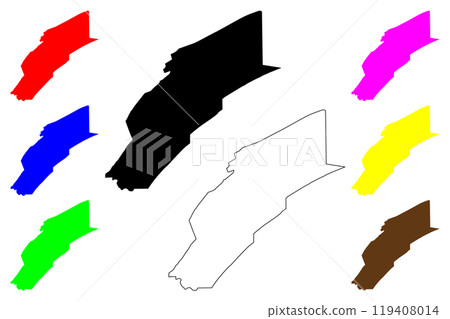 Mifflin County, Commonwealth of Pennsylvania (U.S. county, United States of America, USA, U.S., US) map vector illustration, scribble sketch Mifflin map 119408014