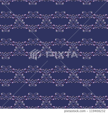 Seamless pattern with purple toadstools. Watercolor illustration of magic mushrooms in a realistic style on a blue background. Template design element for Halloween prints, fairy tales Seamless pattern with purple toadstools. Watercolor illustration of magic mushrooms in a realistic style on a blue background. Template design element for Halloween prints, fairy tales 119408232