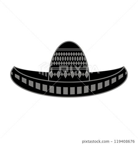 Vector Mexican sombrero with maracas. Cinco de mayo symbol isolated on white background 119408676