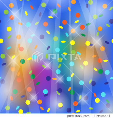 Vector confetti pattern. Light snow. Colorful bright background. Dance party in a night club Vector confetti pattern. Light snow. Colorful bright background. Dance party in a night club 119408681