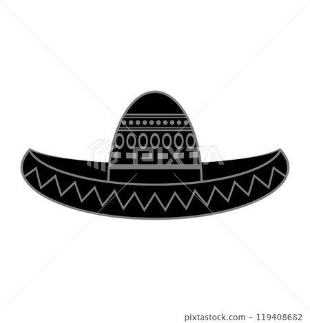 Vector Mexican sombrero with maracas. Cinco de mayo symbol isolated on white background 119408682