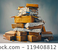 Forgotten and Undelivered Parcels and boxes Piled Up 119408812
