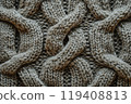 Knit Wool Sweater Texture with Braided Pattern close up  119408813