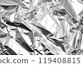 Light kitchen foil, crumpled texture of aluminium packaging 119408815