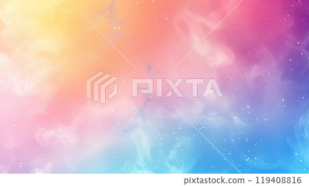 Pastel Gradient Nebula Background with Stars. Rainbow powder dust explosion for background 119408816