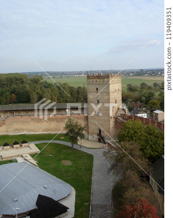 Cityscape of rooftops and Styr river Cityscape of rooftops and Styr river 119409351