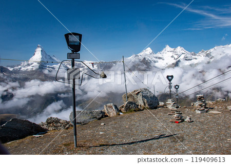 Spectacular view of the Matterhorn from the Rothorn, Zermatt, Switzerland Spectacular view of the Matterhorn from the Rothorn, Zermatt, Switzerland 119409613