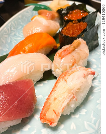 使用北海道紋別鄂霍茨克海產的握壽司 使用北海道紋別鄂霍茨克海產的握壽司 119410866