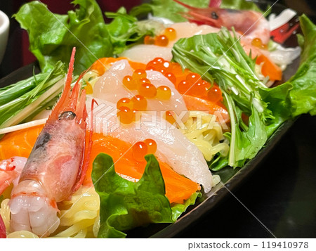 Fresh seafood ramen salad in Monbetsu, Hokkaido 119410978