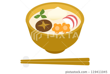 新年食品 ozoni，等距圖標 119411045