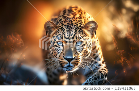 Image of an approaching leopard 119411065