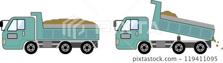 Green dump truck 119411095