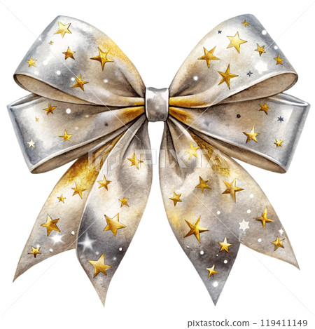 Christmas Day Elements Bow  Clipart Watercolor  119411149