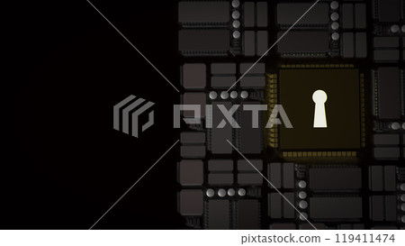 The Lock on pcb Board for technology security...-插圖素材 [119411474] - PIXTA圖庫