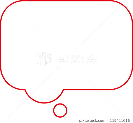 Rounded corner speech bubble red 119411616