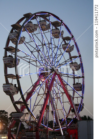 Ferris Wheel at Small Rural County Fair. East Texas 119411772