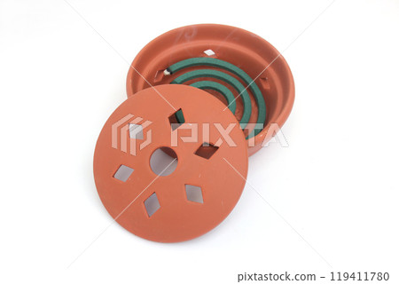 Mosquito and Flying Insect Repelling Coils Isolated on White Background 119411780