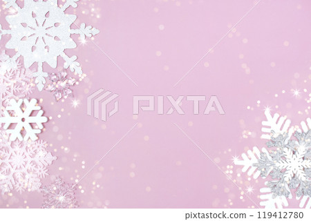 Snowflake shape background with copy space Snowflake shape background with copy space 119412780