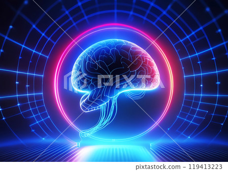 Abstract artificial intelligence and cyberspace in technology concept 119413223