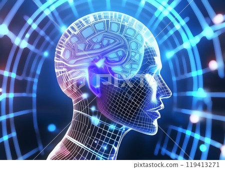 人工智能在技術概念中的藍光形象 119413271