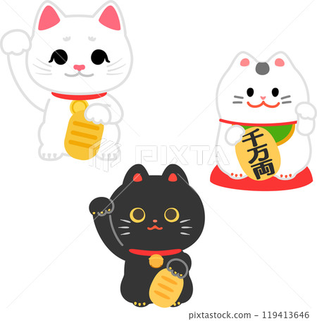 Three types of beckoning cats 119413646
