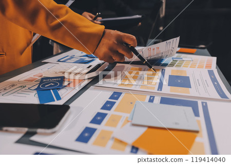 The designer team is designing the uxui system to make the uxui system work well on new phones and support system updates. Website development concept UI UX front end designer The designer team is designing the uxui system to make the uxui system work well on new phones and support system updates. Website development concept UI UX front end designer 119414040