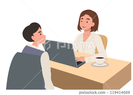 Human Resources Interview. HR Professional Talking with Job Applicant in Office Environment 119414089