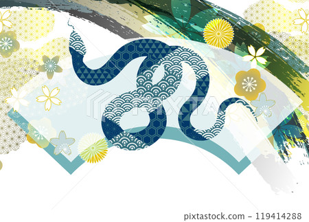 Snake New Year's card zodiac background Snake New Year's card zodiac background 119414288