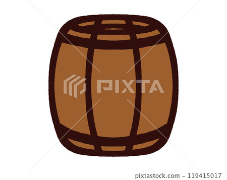 Illustration material of wooden barrel 119415017