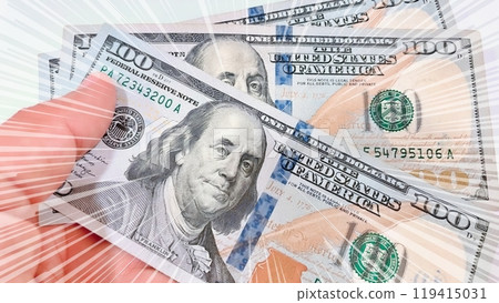 A Fan of $100 Bills.A close-up photo of a fan of $100 US dollar bills. The bills are arranged neatly, with the portrait of Benjamin Franklin visible on each bill. A Fan of $100 Bills.A close-up photo of a fan of $100 US dollar bills. The bills are arranged neatly, with the portrait of Benjamin Franklin visible on each bill. 119415031