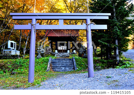 Torii gate of Sounkyo Shrine, Kamikawa-cho, Kamikawa-gun 119415105