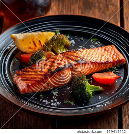 美味的烤鮭魚 119415612