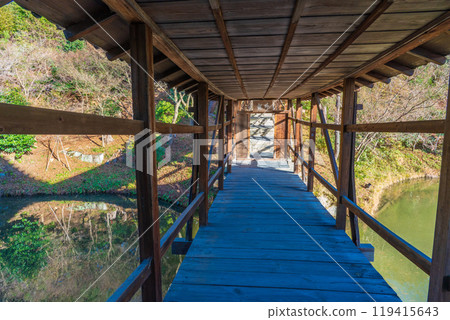 Garyu Corridor spanning the Garyu Pond at Kodaiji Temple in Kyoto City 119415643