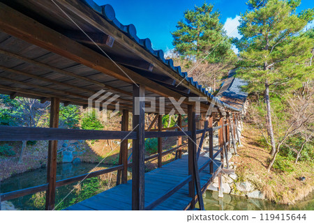 Garyu Corridor spanning the Garyu Pond at Kodaiji Temple in Kyoto City 119415644