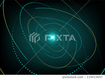 Abstract background with green and yellow dash circles elements 119415647