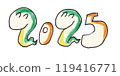 Colorful hand-drawn brush strokes of snake 2025 119416771