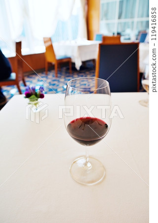 Red wine in restaurant 119416858