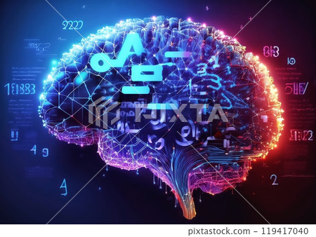 Artificial intelligence and digital cyber image 119417040