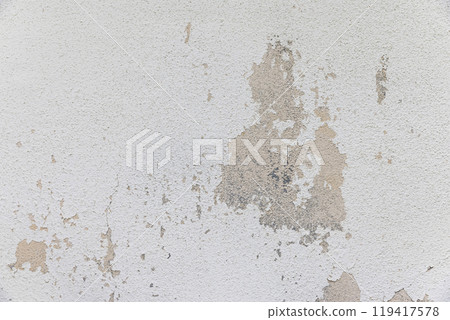 Weathered exterior with peeling paint 119417578