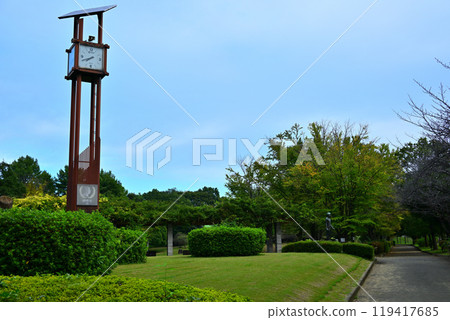 Shiroyama Park Clock Tower Early Autumn Scenery Okegawa City Shiroyama Park Clock Tower Early Autumn Scenery Okegawa City 119417685