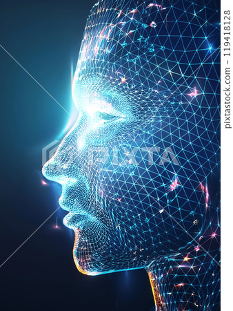 Abstract blue brain and cyber image in technology concept Abstract blue brain and cyber image in technology concept 119418128