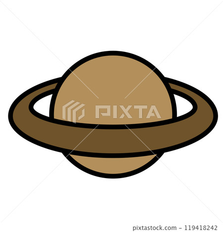 Simple and cute Saturn illustration 119418242